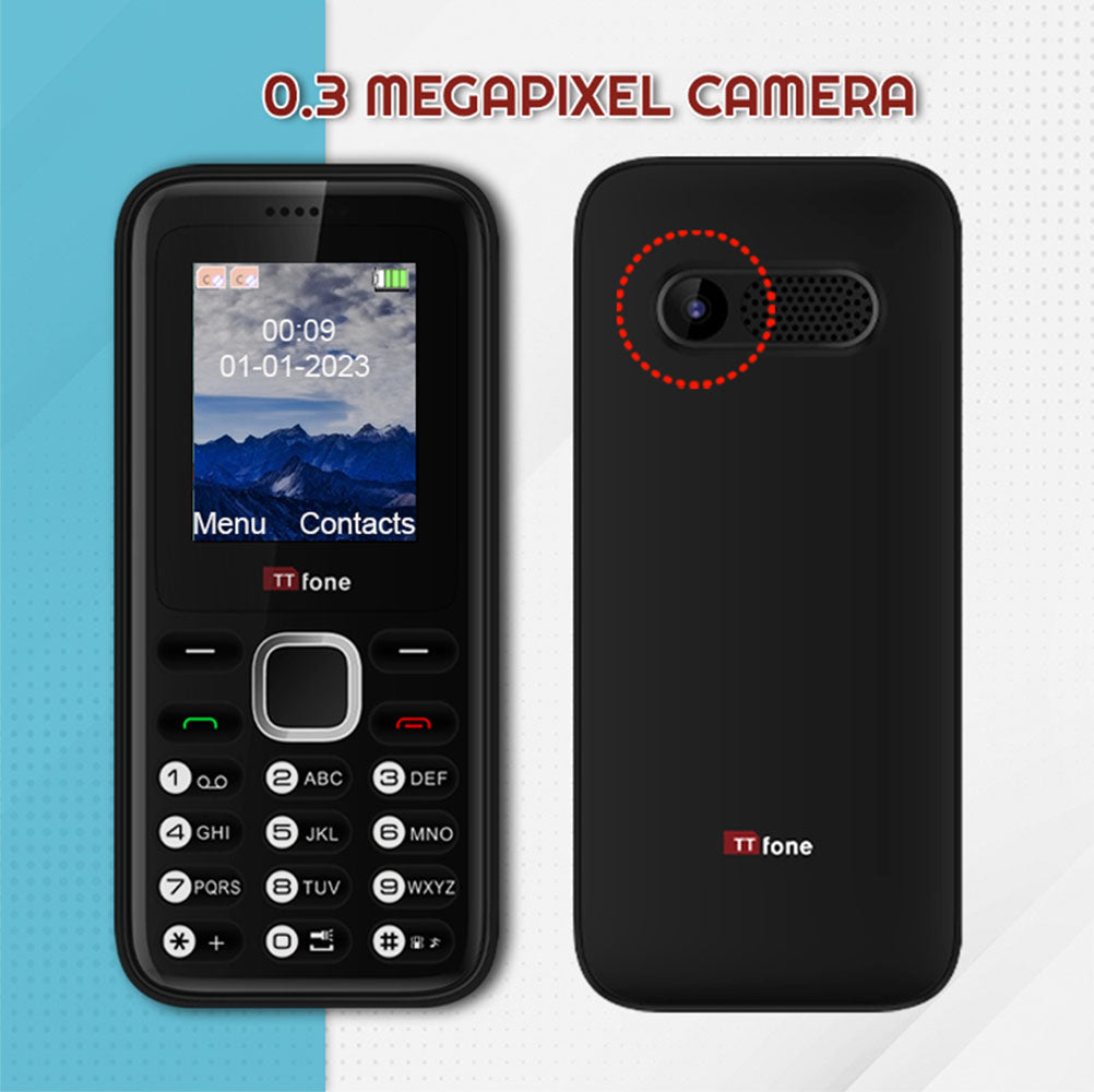 Return Resale - TTfone TT150 Red Dual SIM Mobile with USB Cable, Vodafone Pay As You Go-2