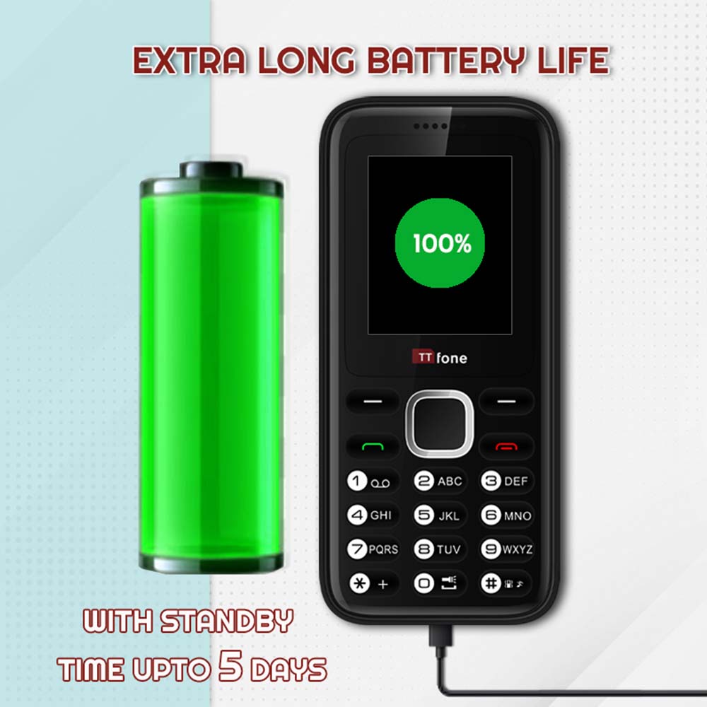 Return Resale - TTfone TT150 Red Dual SIM Mobile with USB Cable, Vodafone Pay As You Go-3