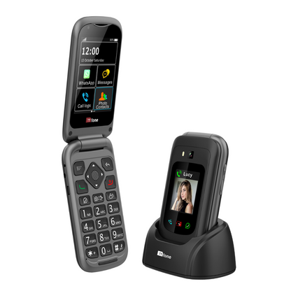 TTfone TT970 4G WhatsApp Flip Senior Big Button Mobile with O2 Bundle Pay As You Go SIM-0