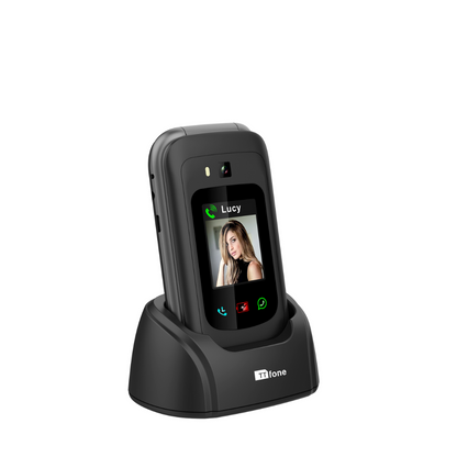 TTfone TT970 4G WhatsApp Flip Senior Big Button Mobile with O2 Bundle Pay As You Go SIM-1
