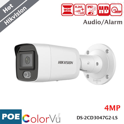 Hikvision IP Camera 4MP Colorful Mini Camera Bullet Audio Alarm Interface 130dB-4